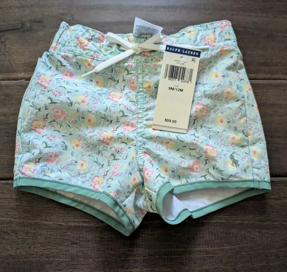 POLO RALPH LAUREN AUTHENTIC BOYS NEW ORIGINAL SWIM TRUNK SHORTS Size 9-12M, NWT